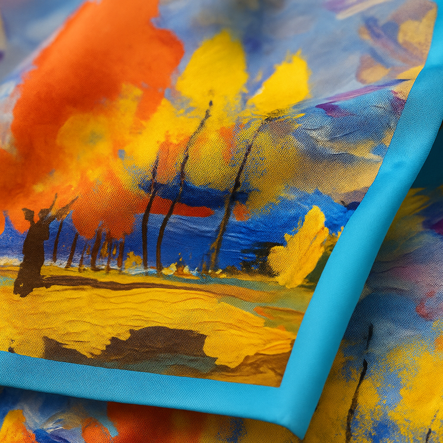 Sciarpa quadrata Van Gogh da donna in seta 100% | La Parigina