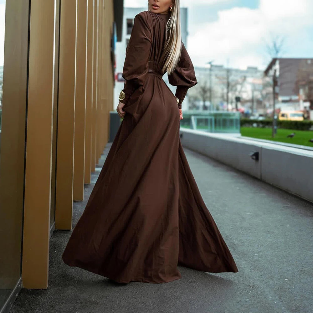 Charismatic & Elegant Belted Maxi Dress | La Parisienne