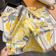 100% Silk Artistic Flower Square for Women | La Parisienne