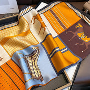 100% silk square with equestrian pattern for women | La Parisienne