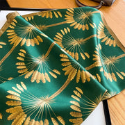 100% Silk Square with Palm Tree Decoration for Women | La Parisienne