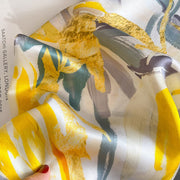 100% Silk Artistic Flower Square for Women | La Parisienne