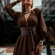 Charismatic & Elegant Belted Maxi Dress | La Parisienne