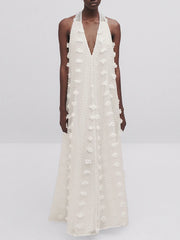 Elegant long dress with embroidery | La Parisienne