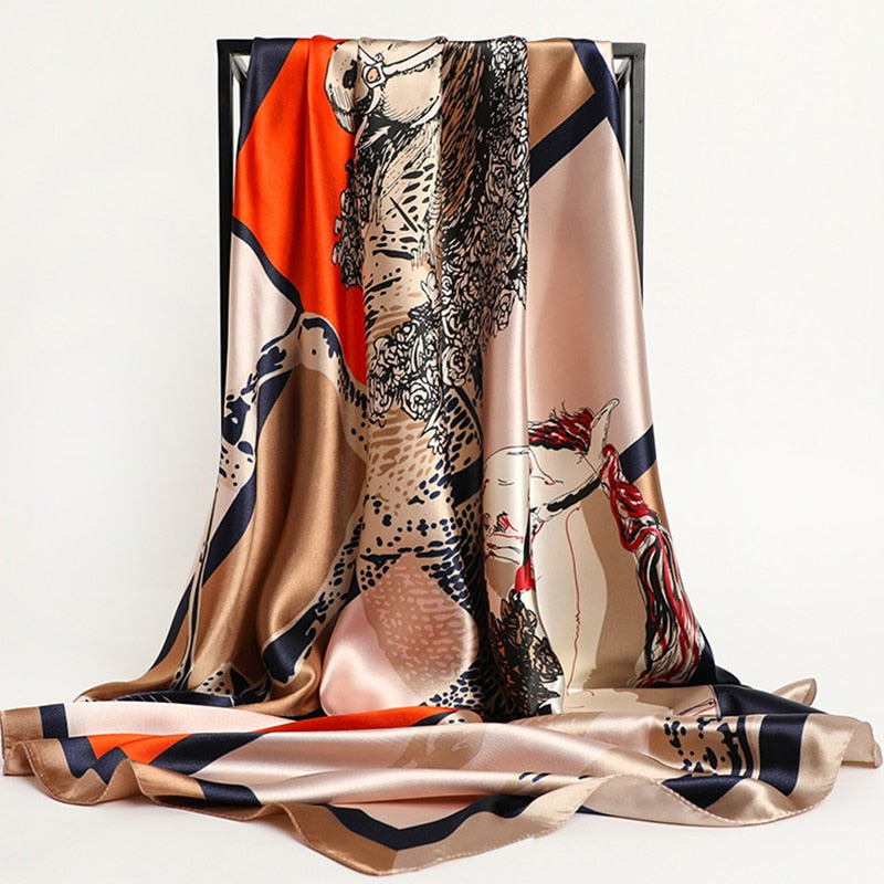 Women's Original Motif Square Scarf | | Foulard Carré La Parisienne