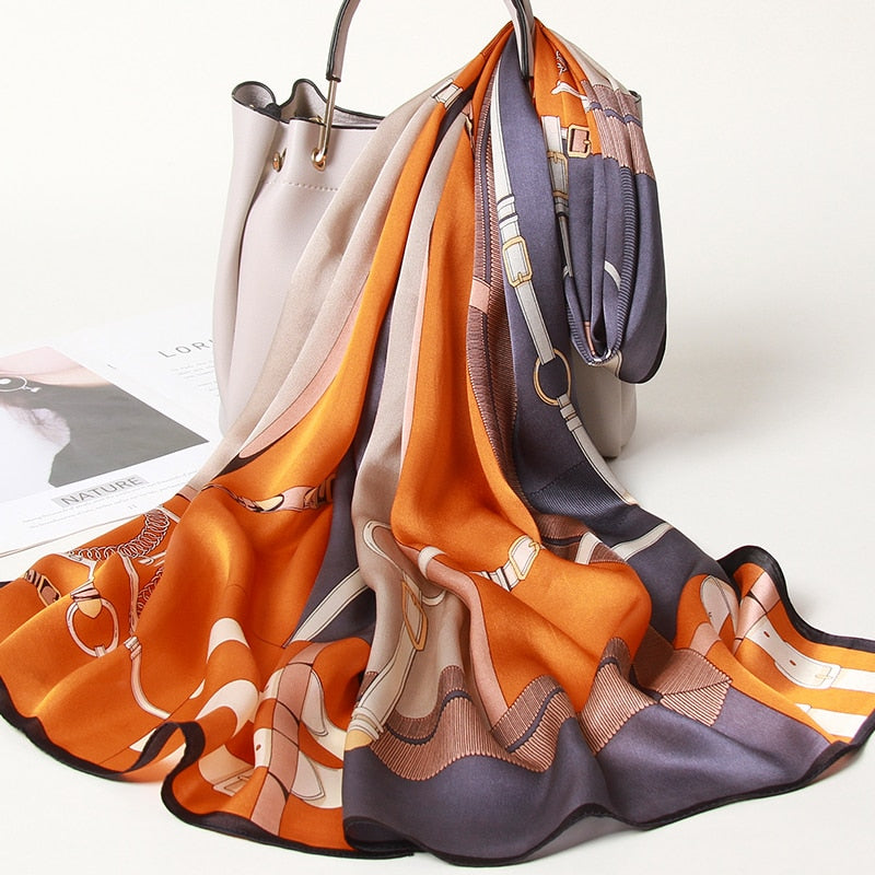 Chic Square Scarf 100% Silk | La Parisienne