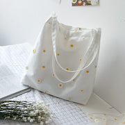 Canvas Tote Bag Daisy Decoration Woman | La Parisienne