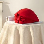 Women's beret Flower pattern 100% wool | La Parisienne