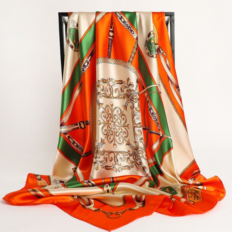 Women's Original Motif Square Scarf | | Foulard Carré La Parisienne