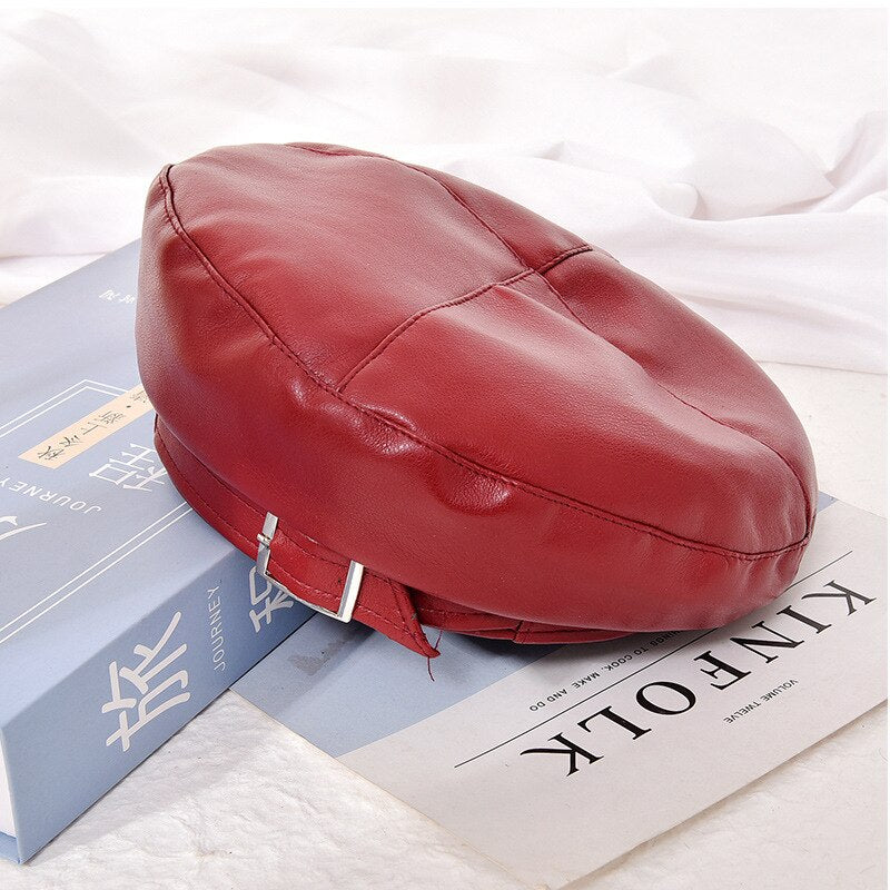 Vintage Leather Beret La Parisienne