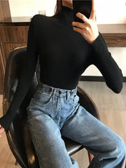 Women's recomposed cotton turtleneck sweater | La Parisienne