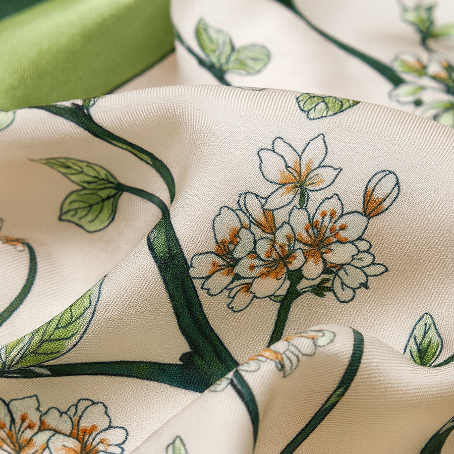 100% Silk Square Chic Decoration Flower Women | La Parisienne