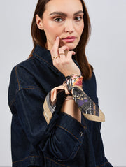 Women's 100% Silk Tiger Pattern Square Scarf | La Parisienne 