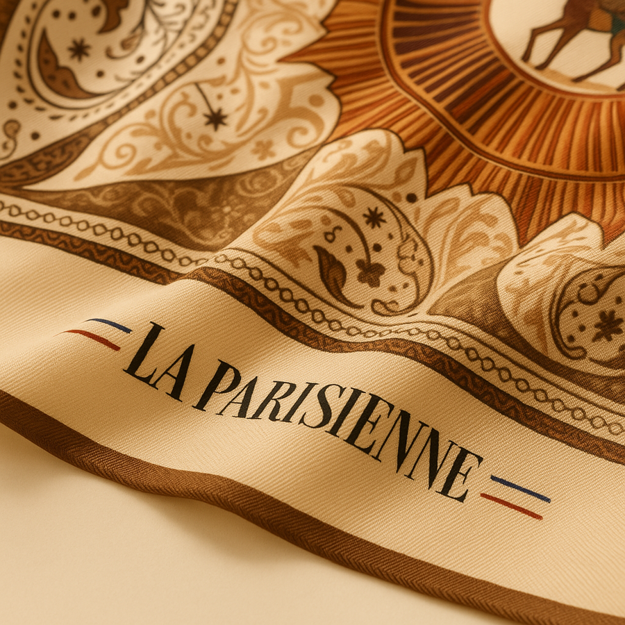 Women's 100% Silk Chic Stag Pattern Square | La Parisienne