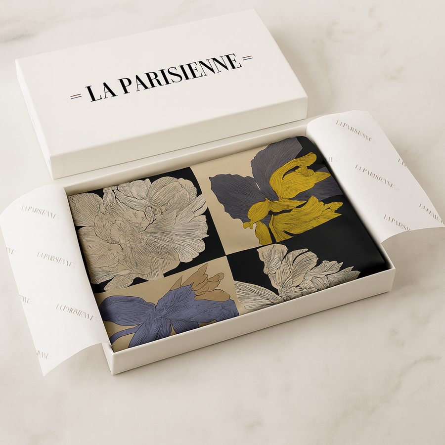 Carré de Soie Scarf Blue Flower | La Parisienne