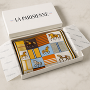 100% silk square with equestrian pattern for women | La Parisienne