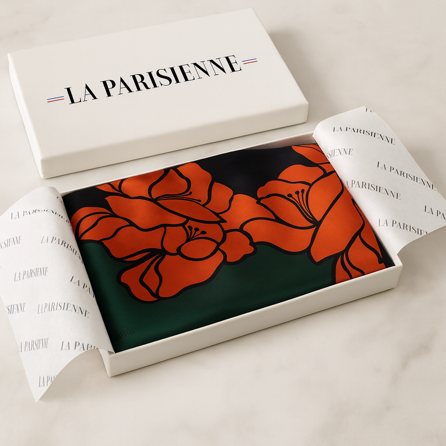 Carré 100% Soie fleur Original Femme | La Parisienne