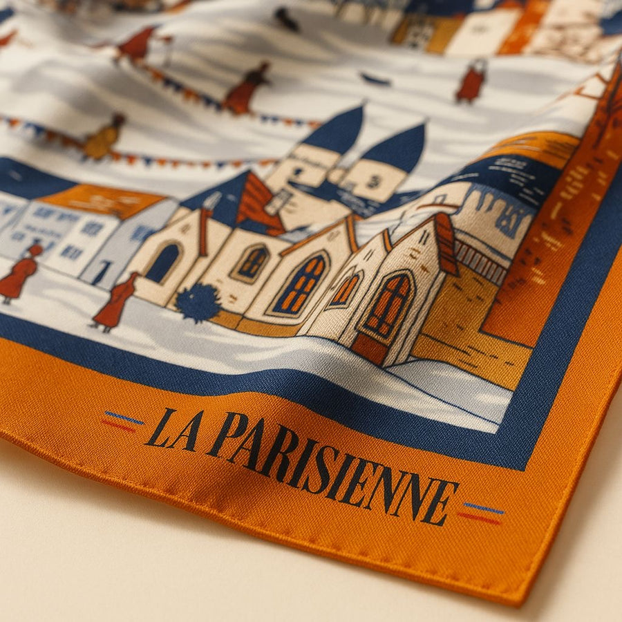Women's Chic Square Scarf 100% Silk | La Parisienne