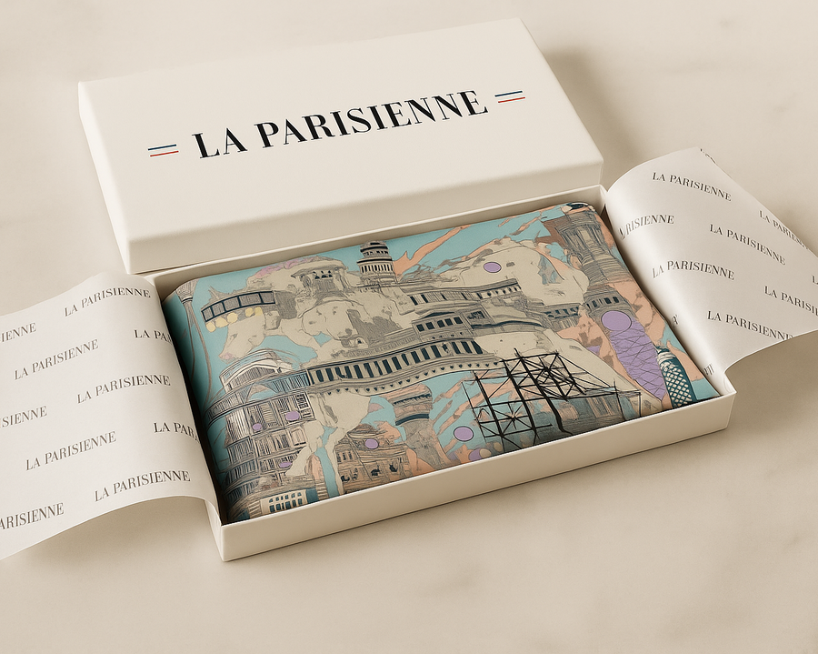 Carré 100% Soie Décoration Surréaliste Femme | La Parisienne
