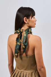 100% Silk Square with Palm Tree Decoration for Women | La Parisienne 