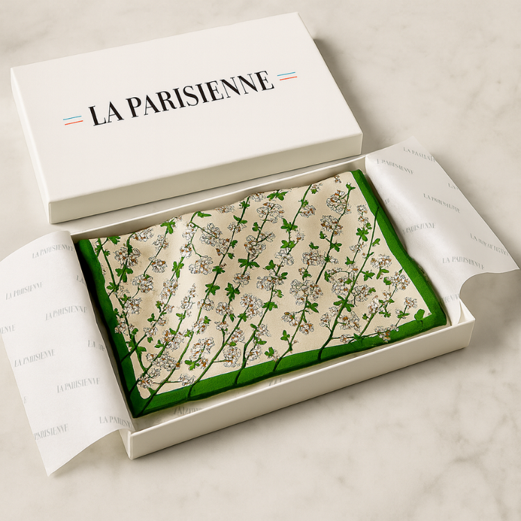 100% Silk Square Chic Decoration Flower Women | La Parisienne