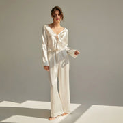 Women's Long Pajamas 100% Mulberry Silk | La Parisienne