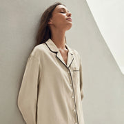 Long Bamboo Silk & Cotton Pajama Set | La Parisienne