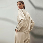 Long Bamboo Silk & Cotton Pajama Set | La Parisienne