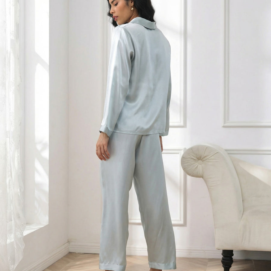 100% Mulberry Silk Long Sleeve Pajama Set | La Parisienne