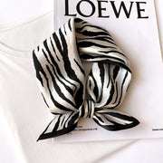 100% Silk Square with Zebra Decoration for Women | The Parisian 