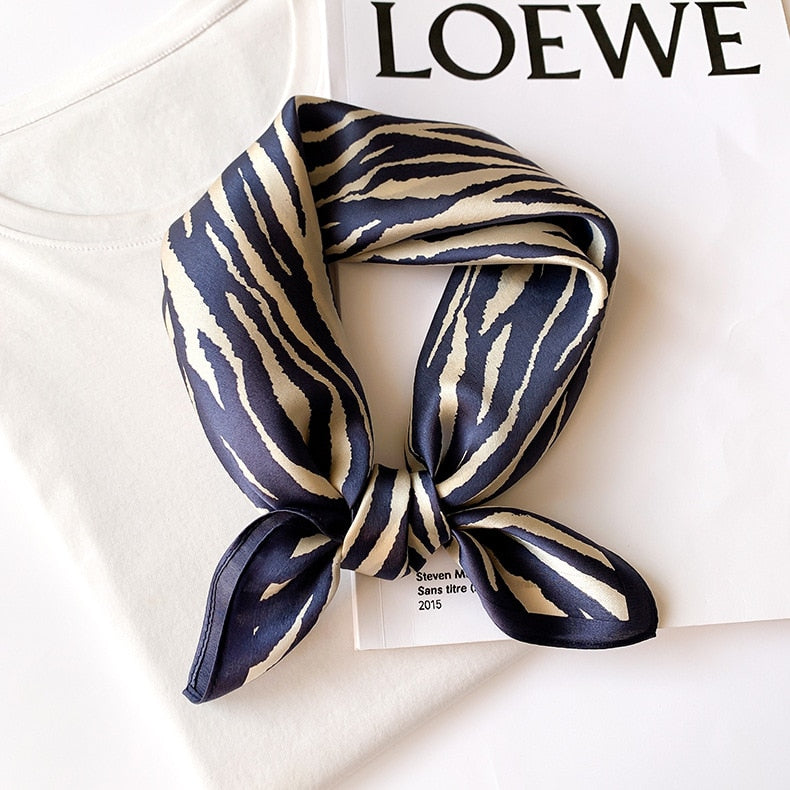 100% Silk Square with Zebra Decoration for Women | The Parisian 