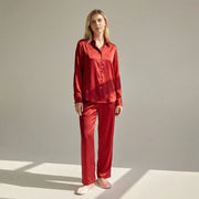 Women's Long Pajama Set 100% Mulberry Silk | La Parisienne