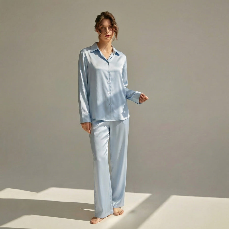 Women's Long Pajama Set 100% Mulberry Silk | La Parisienne