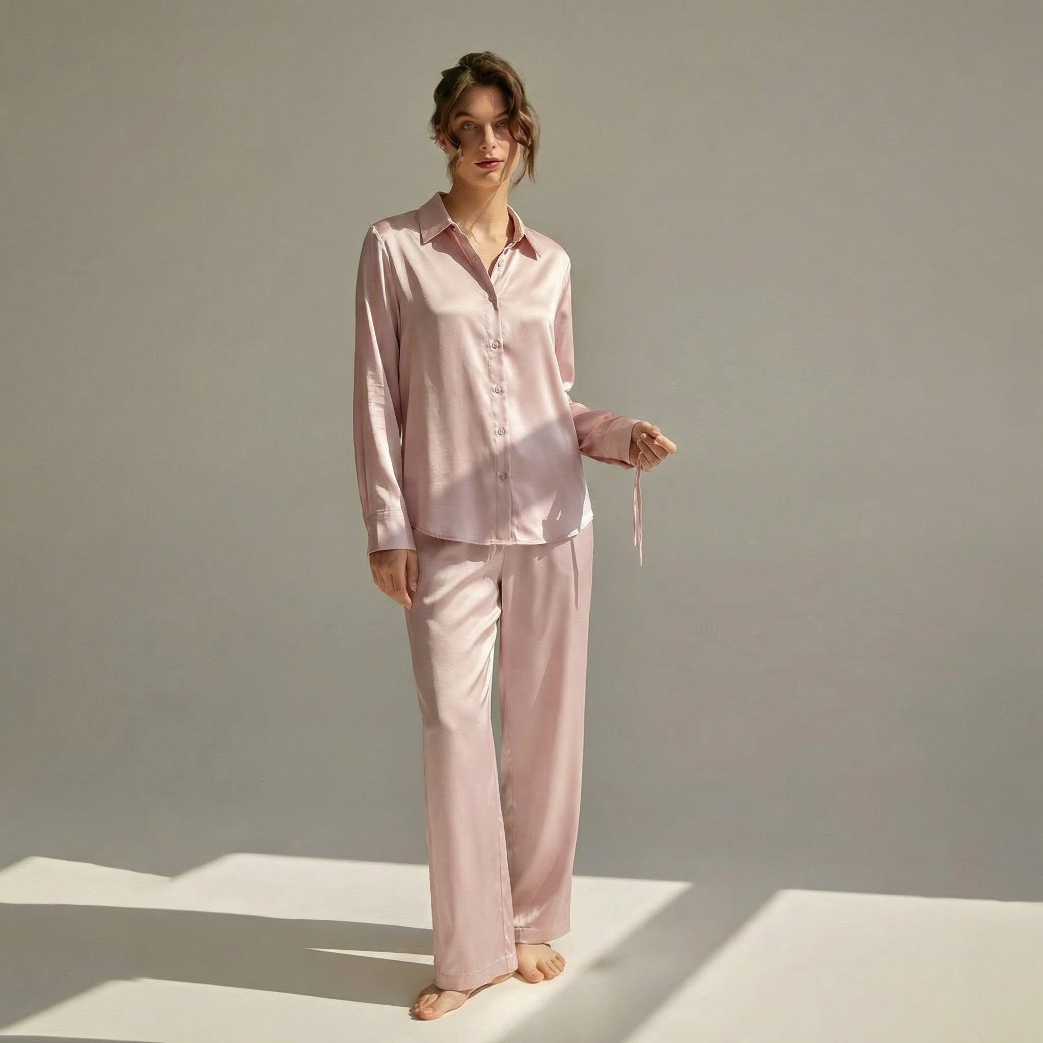 Women's Long Pajama Set 100% Mulberry Silk | La Parisienne