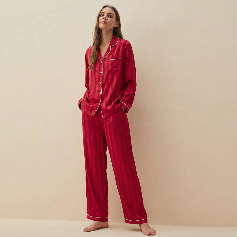 Women's Long Sleeve Pajamas 100% Silk | La Parisienne