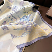 Women's 100% Silk Artistic Flower Square | La Parisienne