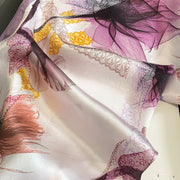 100% Silk Square Decoration Artistic Flower Women | La Parisienne