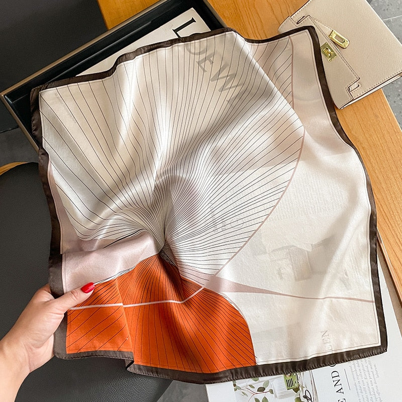 100% Silk Square Orange Modern Woman | La Parisienne