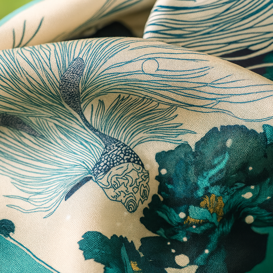 Silk Square Scarf Sailor Pattern | La Parisienne