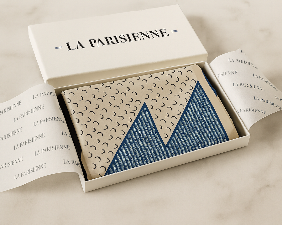 Square 100% Silk Scarf Decoration Moon | La Parisienne