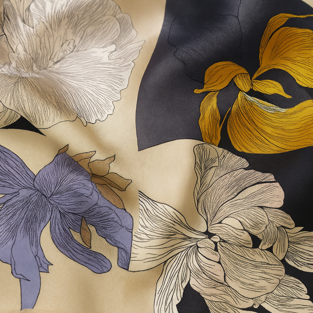 Carré de Soie Scarf Blue Flower | La Parisienne