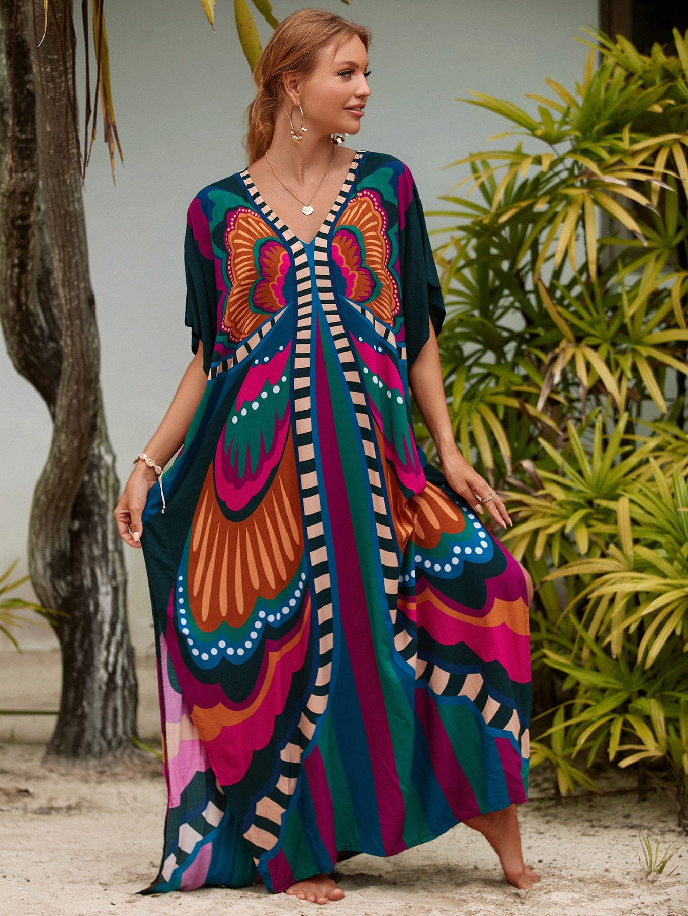 Original Colorful Pattern Beach Dress | La Parisienne