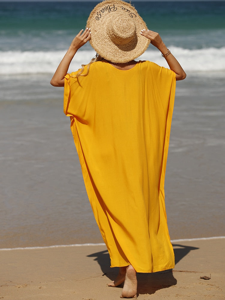 Women's Yellow Chic Beach Dress | La Parisienne