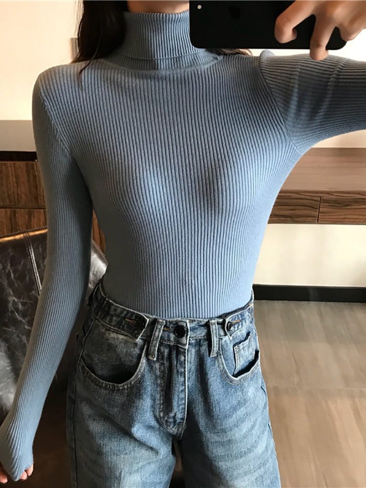 Women's cotton turtleneck sweater | La Parisienne
