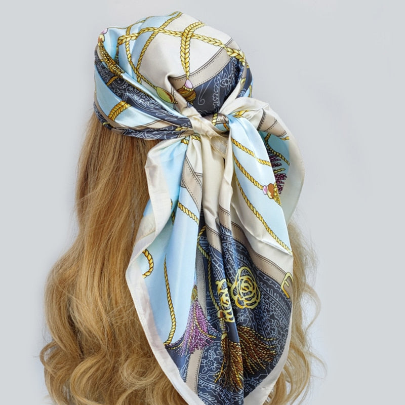 Sophisticated Square Scarf for Women Chain Decoration | The Parisian 