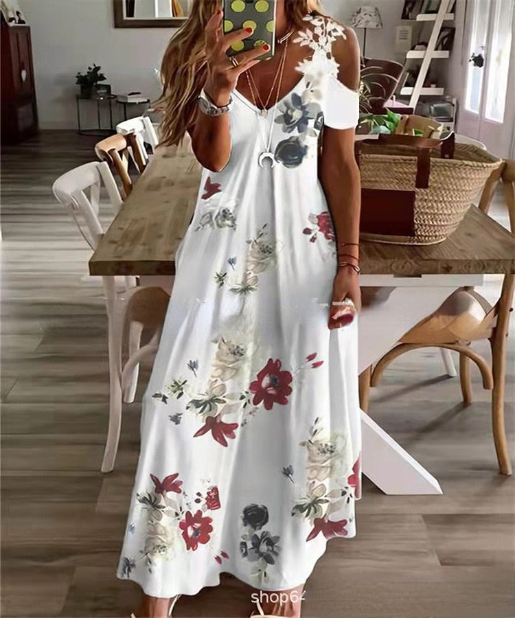 Women's white flower print dress | La Parisienne