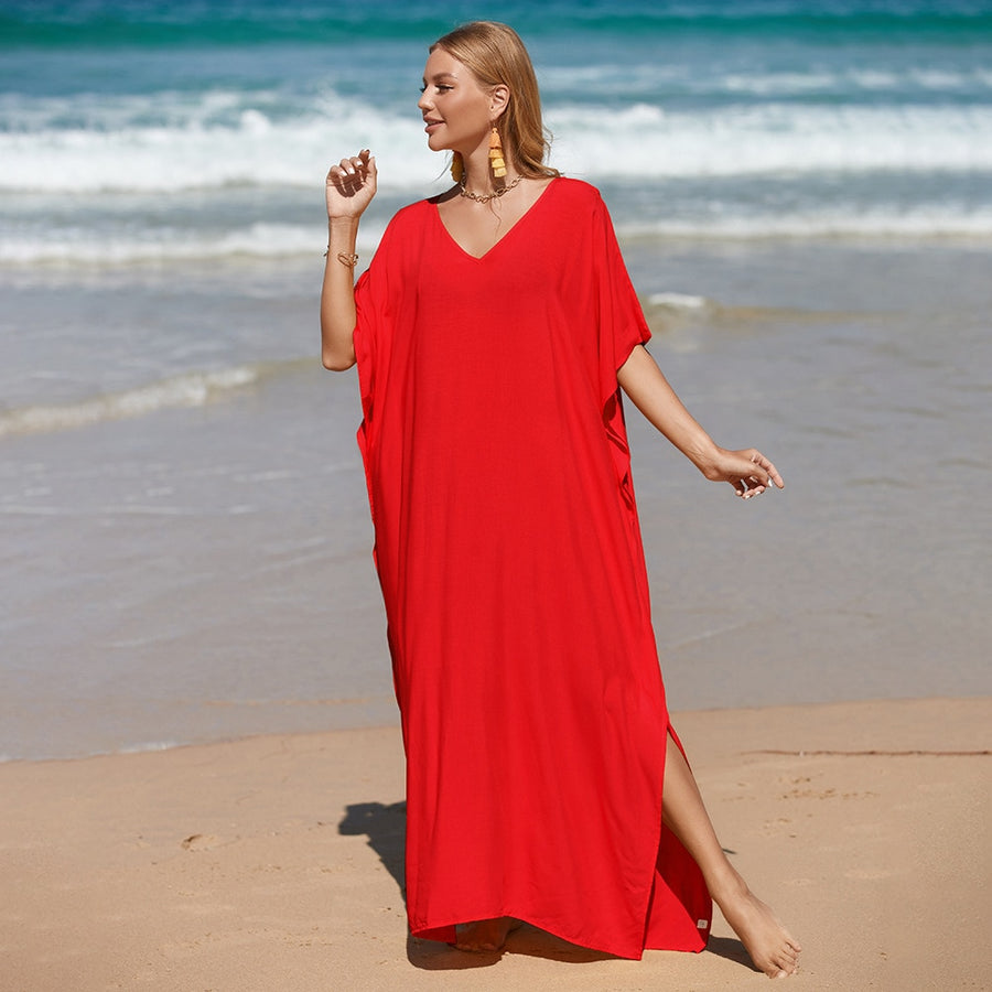 Women's Red Chic Beach Dress | La Parisienne