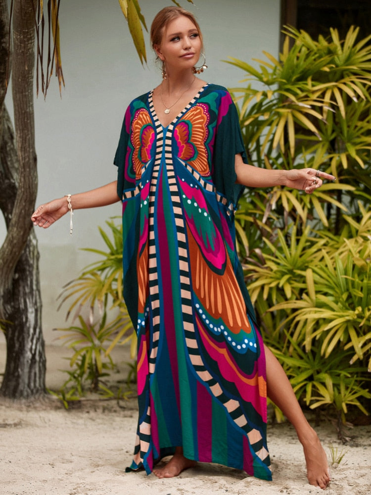 Original Colorful Pattern Beach Dress | La Parisienne